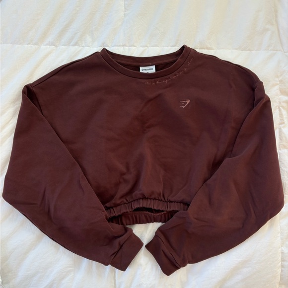 Gymshark Tops - Gymshark Whitney Simmons Brown Long Sleeve Cropped Sweater